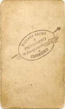 Richard Stuart Brown  -  Back of Carte de Visite No 14  -  Studio at 16 Brougham Street
