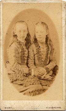 Carte de Visite fromt the St Andrews Studio of Thomas Buist  -  Two Girls