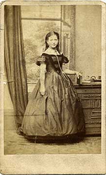 Carte de visite from the studio of George Campbell  -  lady and window