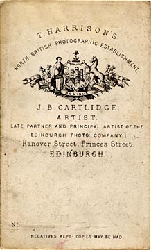 J B Cartlidge  -  Back of Photo 5