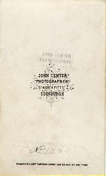 Carte de Visite by John Center  -  5 (back)