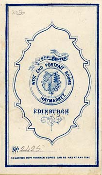 Carte de Visite by John Center  -  6 (back)