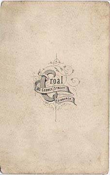 The back  of a carte de visite of a lady by John T Croal