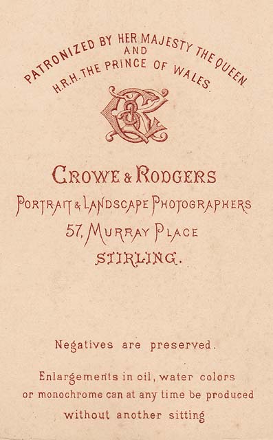 Alexander Crowe, Stirling photographer and exhibitor in the PSS Exhibition in Edinburgh, December 1861