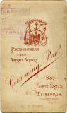The back of a carte de visite by Cumming Brothers, ahowing a rubber stamp impression bearing the name J D Cumming.
