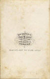 The back of a carte de visite by John Dickson, showing two studio addresses