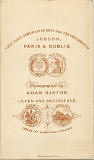 The back of a carte de visite byAdam Diston  -  1877-82  -  Lady
