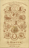The back of a carte de visite by Adam Diston  -  1884-1889  -  A Group