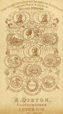Zoom-in to the back of a carte de visite depicting 12 Medals awarded to Adam Diston