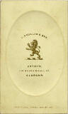 The back of a carte de visite from from the studio of J Douglas & Son, Glasgow