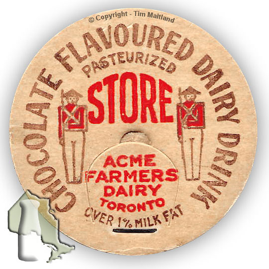 Acme Farmers Dairy, Toronto, Canada - Milk bottle Top