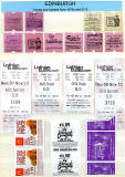 A Selection of Edinburgh Bus Tickets with adverts on the backs of some of these tickets  -  1970s to 2012