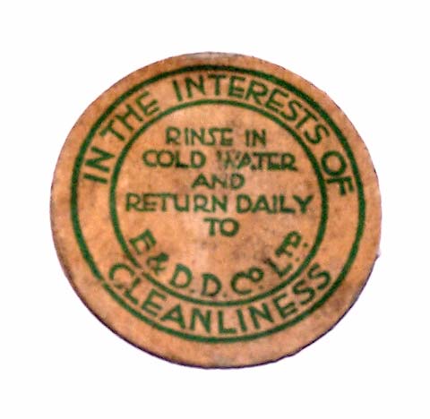 Edinburgh & Dumfries Dairy - Cardboard Milk Bottle Top from the 1940s