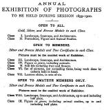 EPS Exhibition  -  February 1900  -  Classes and Medals