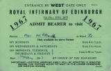 Royal Infirmary of Edinburgh  -  Visiting Card, 1967