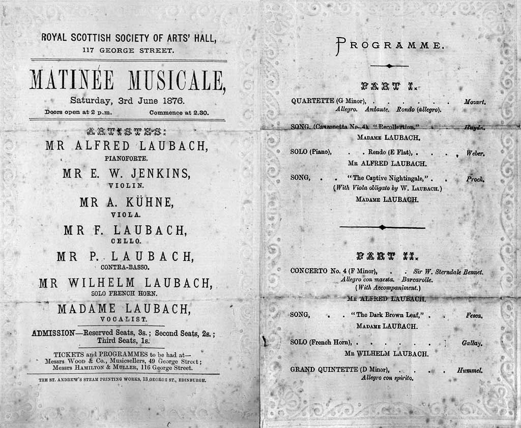 Laubach family  -  Musical Matinee Programme