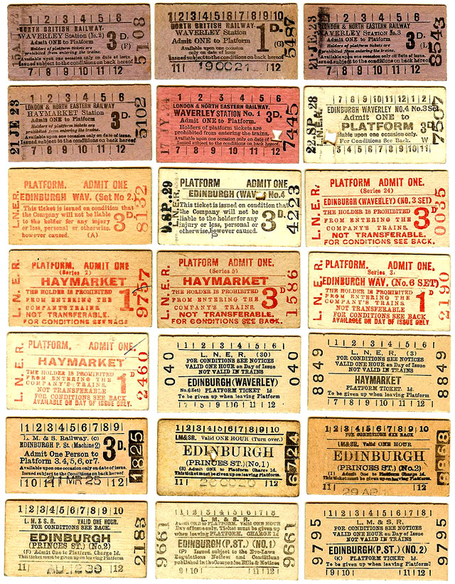 Old Railway Tickets  -  Platform Tickets