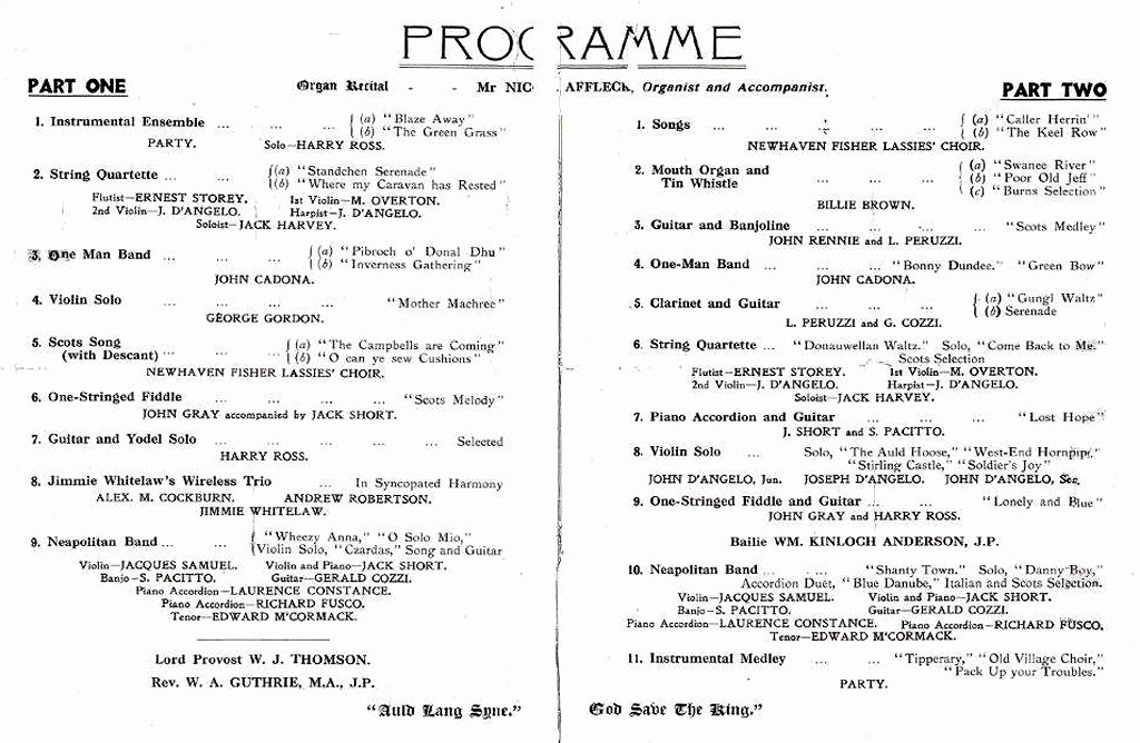 Usaher Hall Concert Programme, 1933