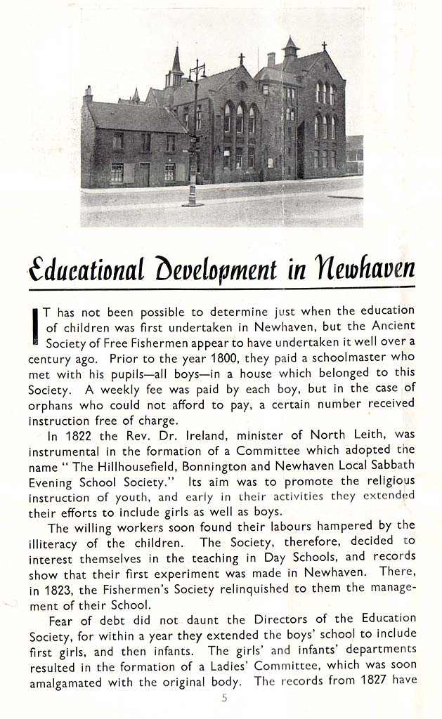 Newhaven Primary School  -  Centenary Leaflet, 1944
