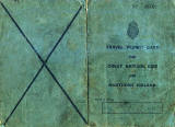 World War II  -  Travel Permit Card -  Cover