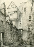 Old Houses in Edinburgh  -  Drawing by Bruce J Home  -  Brodie's Close