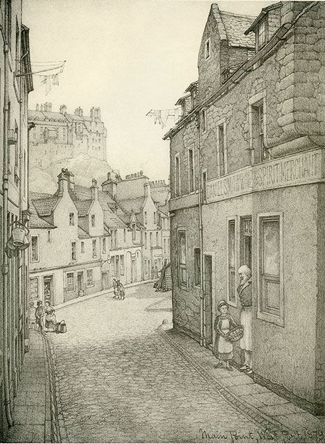 Old Houses in Edinburgh  -  Drawing by Bruce J Home  -  West Port