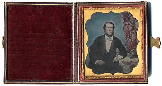 Ambrotype in Union Case - hand tinted