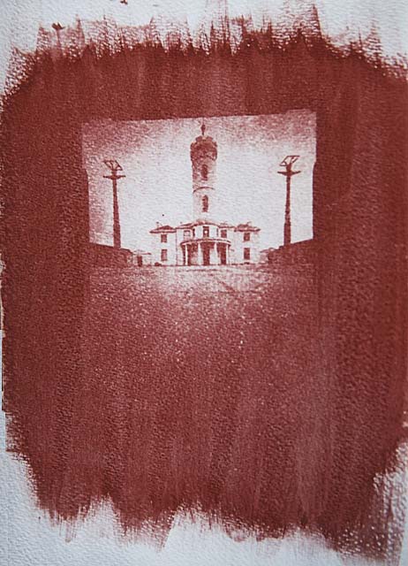 Gum bichromate print of Signal Tower, Arbroath, printed by Norma Thallon at Hospitalfield House - 2003
