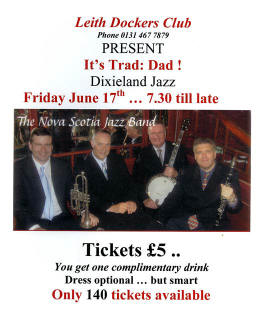Poster - Jazz Evening at Leith Dockers Club - June 17, 2011
