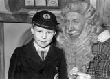 Bill Wilson, pupil at Wardie Primary School, photographed with Santa in 1954