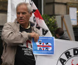 Photos taken in Edinburgh on voting day in the  Scottish Indepemdence Referendum on 18 September 2014  -  Visitor from Sardinia