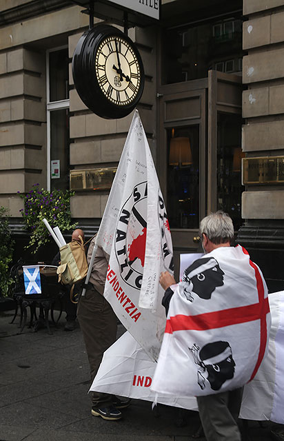 Photos taken in Edinburgh on voting day in the  Scottish Indepemdence Referendum on 18 September 2014  -  Visitor from Sardinia