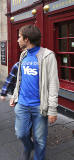 Photos taken in Edinburgh on voting day in the  Scottish Indepemdence Referendum on 18 September 2014  -  Visitor from Catalonia