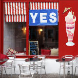 Photos taken in Edinburgh on voting day in the  Scottish Indepemdence Referendum on 18 September 2014  -  Portobello Resturant