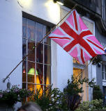 Photos taken in Edinburgh on voting day in the  Scottish Indepemdence Referendum on 18 September 2014  -  Flag at Broughton