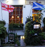 Photos taken in Edinburgh on voting day in the  Scottish Indepemdence Referendum on 18 September 2014  -  Flags at Broughton