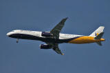 Airbus A321-231 above the Firth of Forth between Granton and Cramond, approaching Edinburgh Airport, on Ryanair flight MON5877 Reus to Edinburgh, August 24, 2009