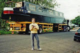 Canal Boat about to be launched at Harrison Park on the Union Canal in 1988