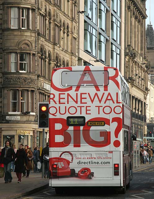 Route 11 bus in Princes Street  -  November 2005