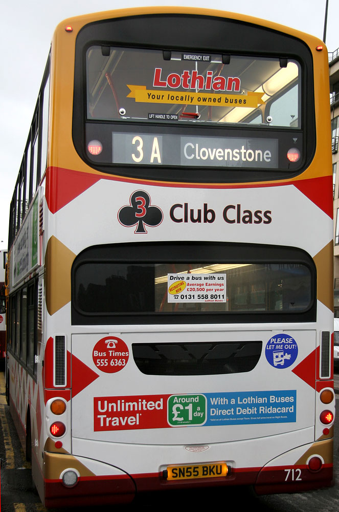 Route 3A bus in Princes Street  -  November 2005