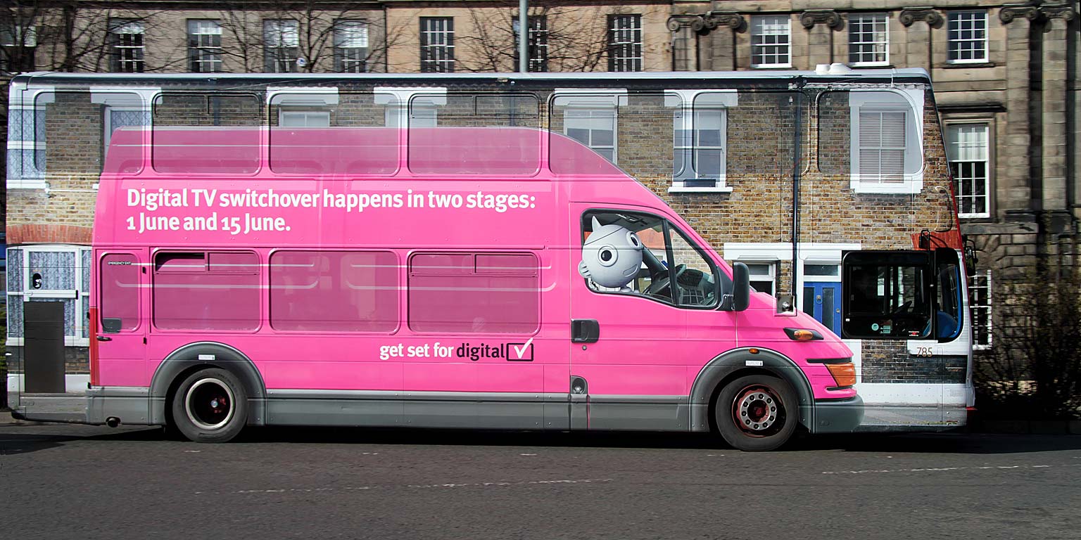 Lothian Buses  -  'All OverAdverts' on buses  -  Bus 785  -  Digital TV Switchover
