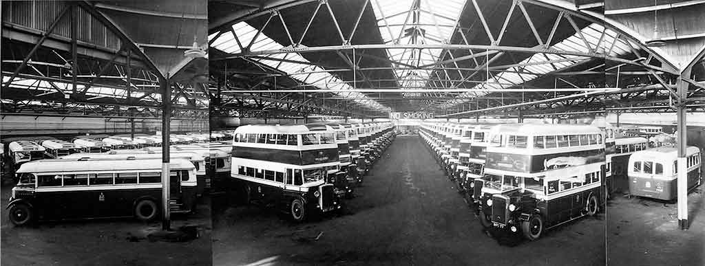 uses lined up in Annandale Street Depot.  Would this photo have been taken around 1940s?