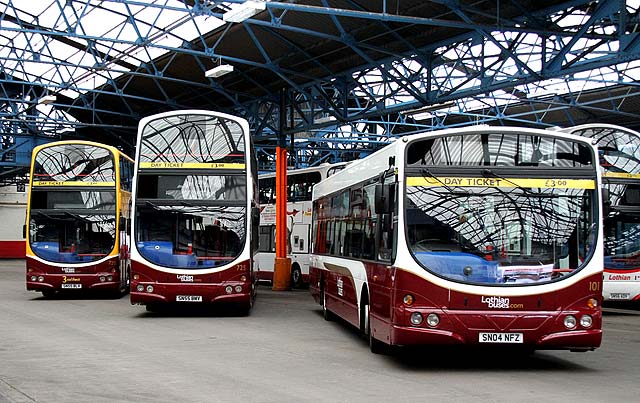Lothian Buses - Seafield Work  -  Bus conversion from dual entrance to single entrance