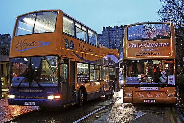 Lothian Buses' Grotto Bus at Craigleith Retiail Park on December 18, 2012