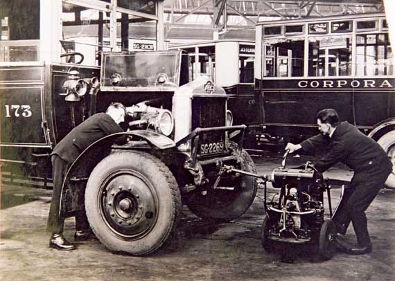 Maintenance in the bus depot