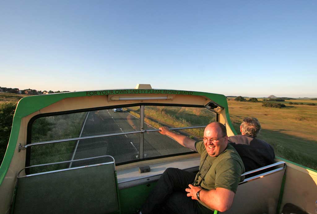 Open-top bus excursion to North Berwick - near Gullane