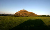 Open-top bus excursion to North Berwick - North Berwick Law and The Bass Rock - and the shadow of the bus