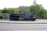 Lothian Buses  -  Route X25  -  Bus 902 approaches the National Galleires of Scotland in Princes Street