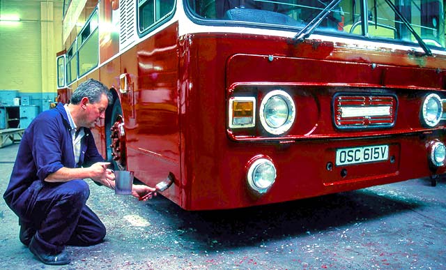 Lothian Region Transport Paint Shop at Seafield, 1994