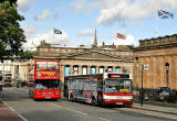 Gallery Shuttle Bus waiting outside the National Gallery of Scotland at The Mound